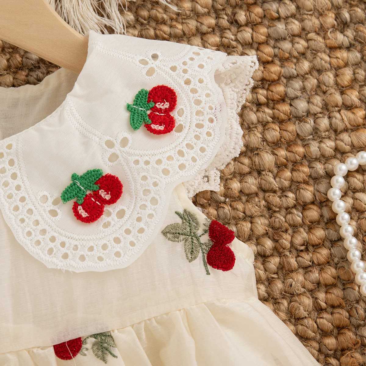 Summer New Red ry Baby Girl Princess Dress Korean Sle Childrens Clothing Suitable for Babies Aged 9 Months to 4 Years R250704