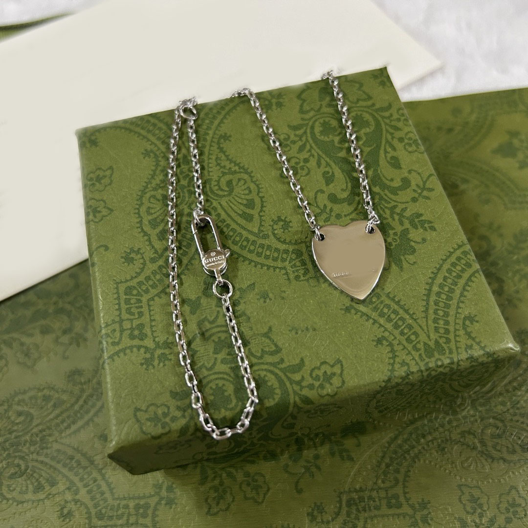 Designer Jewelry Sets Luxury Heart Charm Earrings Pendant Necklace Gold Silver Plated Stud Earrings Chain Necklace Band Ring For Women Men Jewelry Christmas Gift