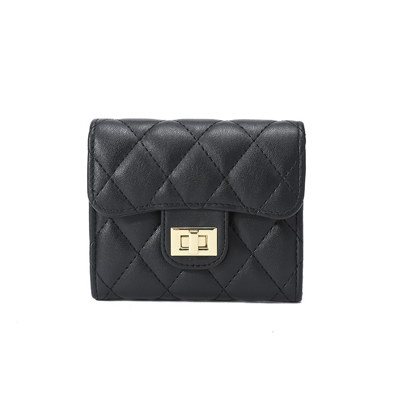 Free Shipping Designer Bag 2025 New Korean Style Card Holder For Women Small And Exquisite High-end Quilted Locking ID Student Wallet