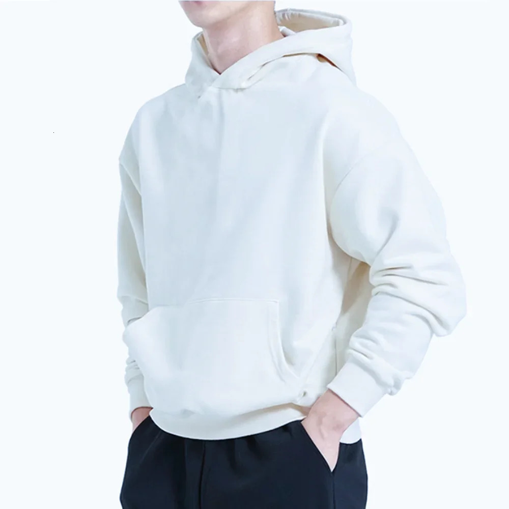 High quality mens hoodie Autumn Winter Casual Loose Hoodie Men Cotton Sweatshirt Fitness Sportswear Male Solid Pullover Tops 250704