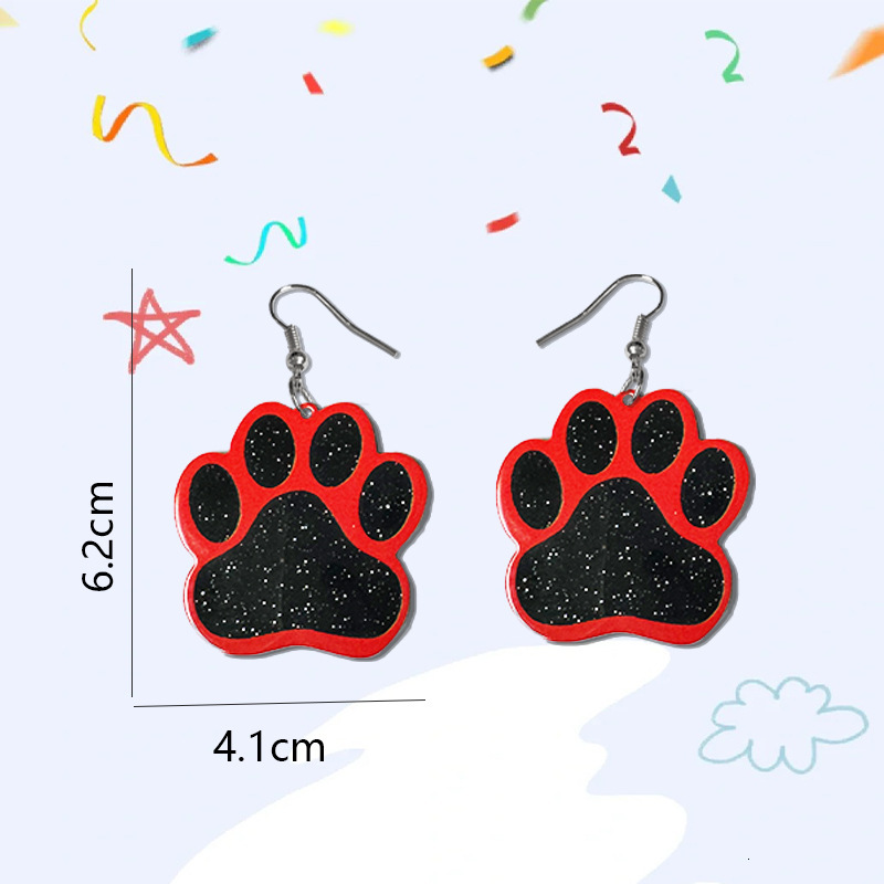 Cute Cat Paw Pendant Cartoon Pet Footprint Women's Jewelry Gift Hot Selling Earrings