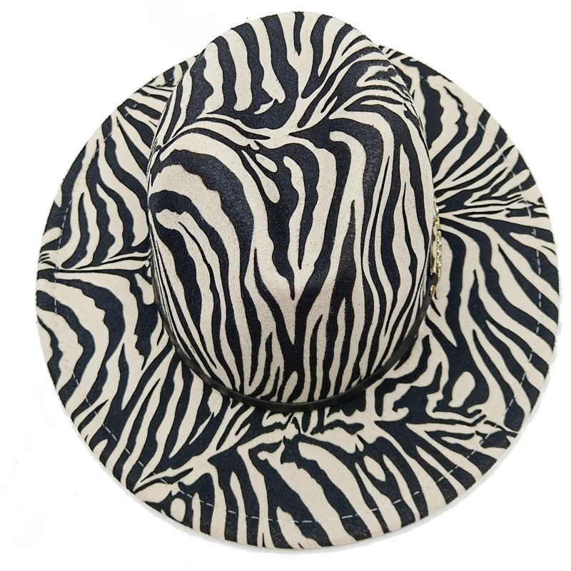 Hip-hop fedora hat zebra pattern LOVE accessories jazz hat lovers hat stage unisex autumn and winter hat 250701