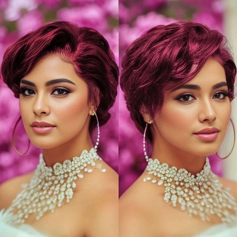 13x4 Lace Front Pixie Cut Wigs Human Hair for Women Transparent Frontal Natural Wave Wig