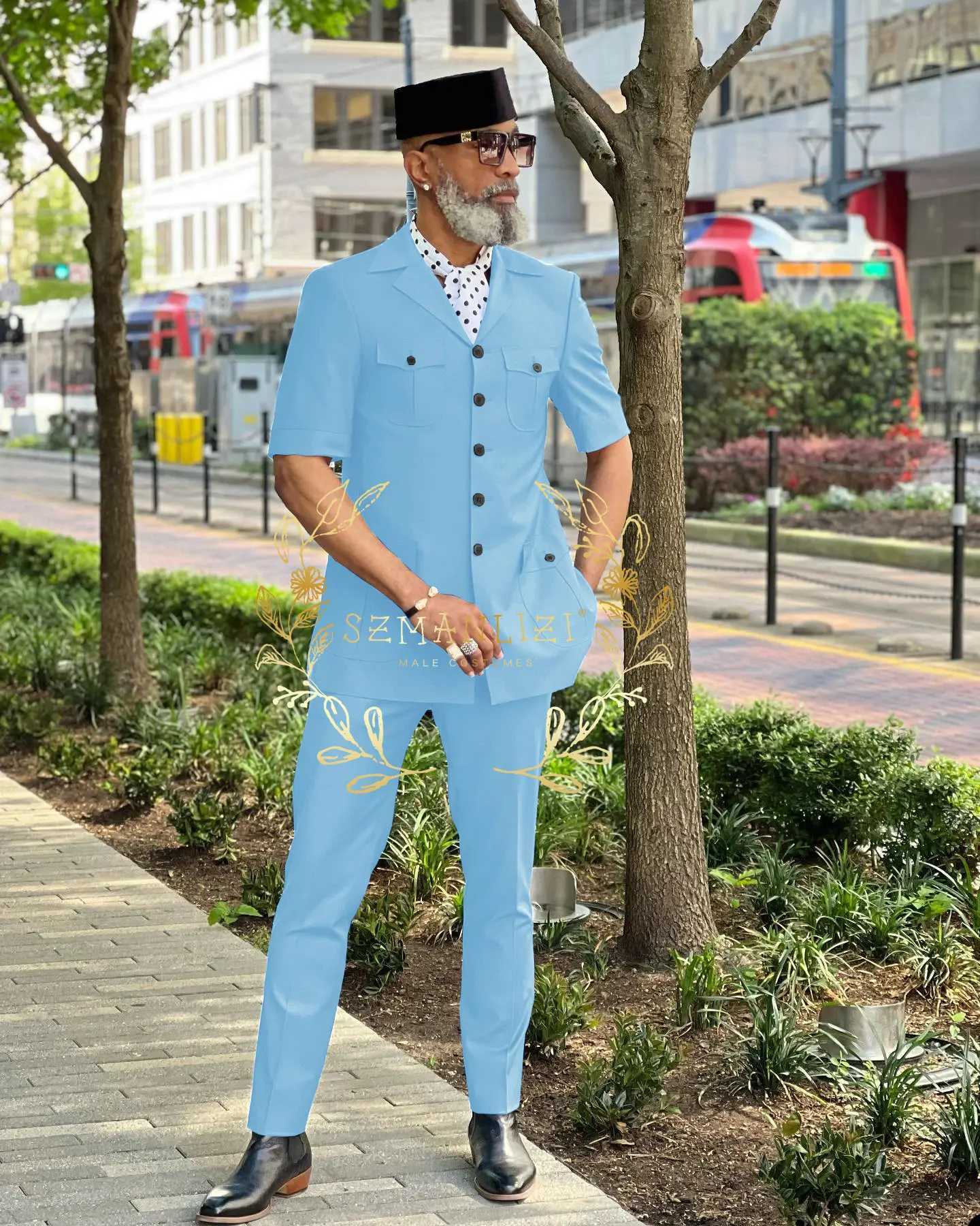 Summer Mens Suits Beige Wedding Blazer Short Sleeve Notched Lapel Slim Fit 2 Piece Jacket Pants Casual Beach Costume Homme X250704