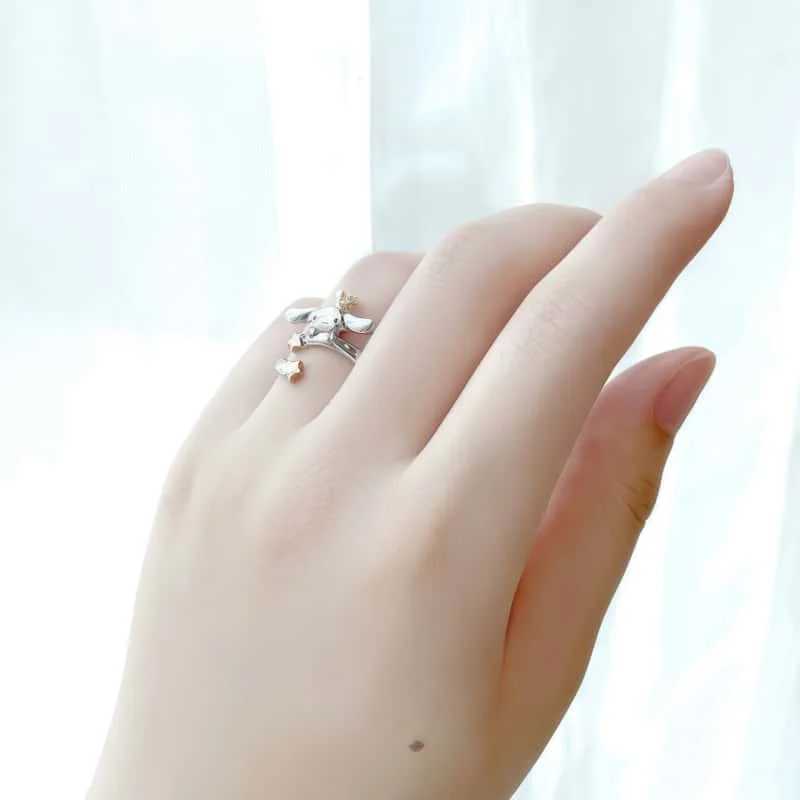 Sanrio 925 Sterling Silver Ring Cinnamoroll Cartoon Styling Exquisite Versatile Advanced Opening Ring Anniversary Memorial Gift w250716