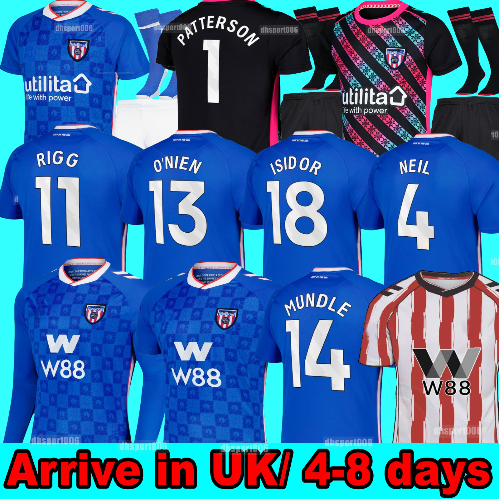 SUNDERLAND 25 26 Home Away Soccer Jerseys STEWART SIMMS ROBERTS AMAD CLARKE DAJAKU EMBLETON EVANS O'NIEN Ballard 5 Football Shirt PRITCHARD Hummel Equality Jersey