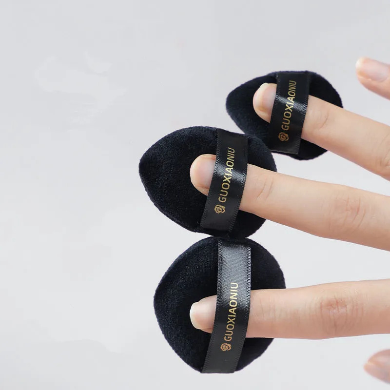 GUOXIAONIU 5pcs Black Mini Cosmetic Puffs Detail Makeup Sponges Loose Powder Highlighter Foundation Blender Applicator 250625
