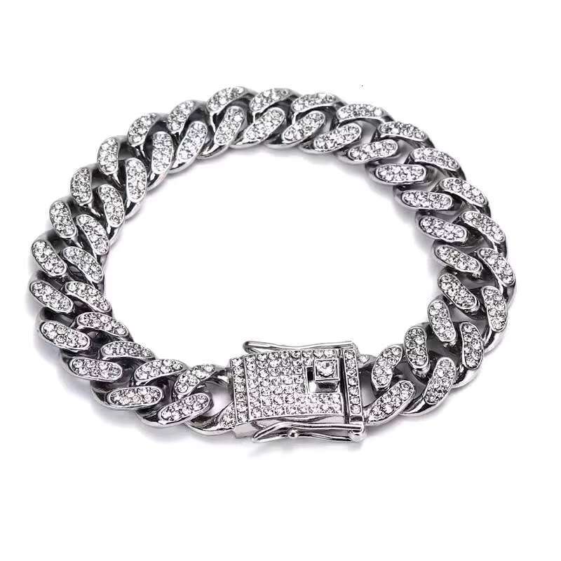 Mens Womens 12MM Miami Cuban Link Bracelet Hip Hop Style Iced Out with Full CZ Prong Diamond Gold Plated for Parties Gifts