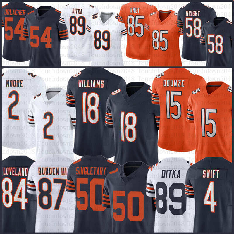 18 Caleb Williams Rome Odunze Colston Loveland Football Jersey Luther Burden DJ Moore Cole Kmet Jaquan Brisker Tory Taylor D'Andre Swift Steve McMichael Devin Hester