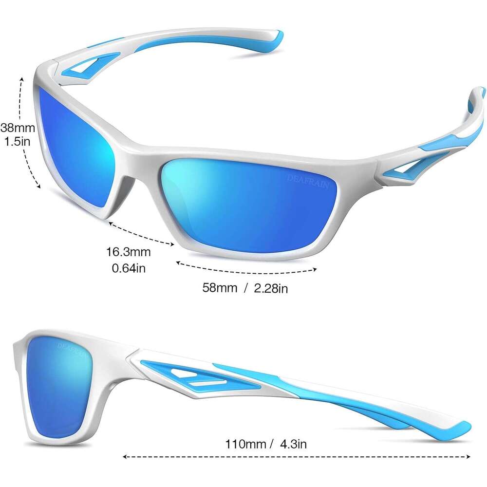 Kids Sunglasses 3 Polarized TPEE Unbreakable Flexible Sport Glasses UV Protection for Boys Girls Age 3-7