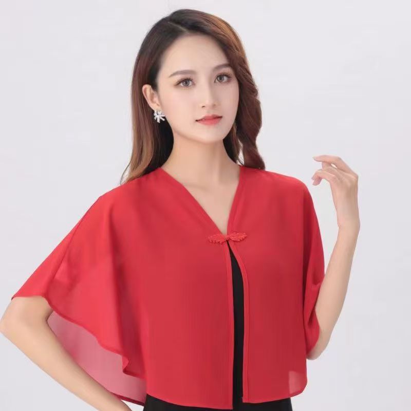 K1227 New Korean style shawl sweater small waistcoat women's versatile cross cloak small shawl summer outerwear decoration fake