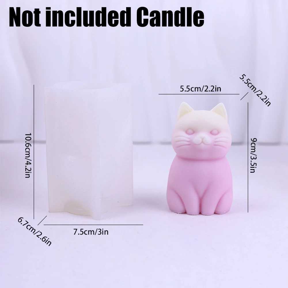 ute Cat Silicone Molds Soap Making Craft Molds Cute Cat Mold Silicone Candle Mold for Candle Making Christmas Candle Supplies W250704