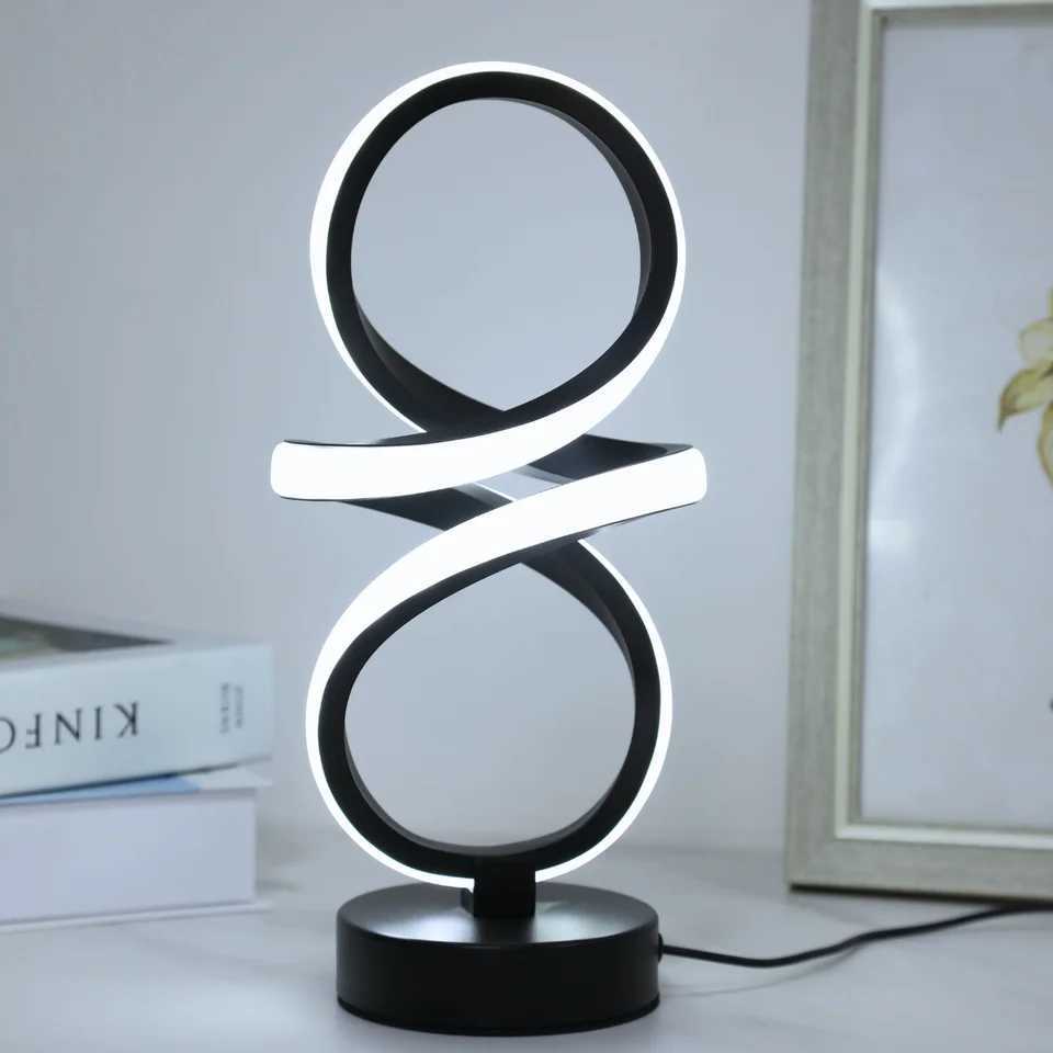 Creative spiral LED table lamp adjustable in 3 colors USB power supply suitable for home bedrooms offices and study rooms. XJ250703