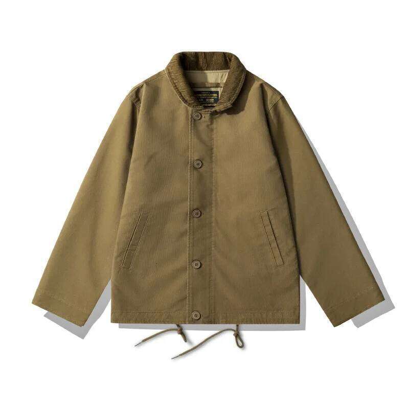 Okonkwo-Navy N 1 Deck Jacket, Thin Stand Up Collar Coat, Outdoor Trekking Training, Fiess Sports, Camping Blazer, Workwear 250701