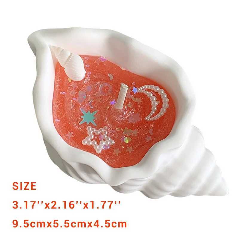 Ocean Jelly Wax Candle - Moonlight Seashell with Starfish 4 Scents Gel Wax in Gypsum Shell Non-Toxic Beach Decor Gift Dreamy W250704