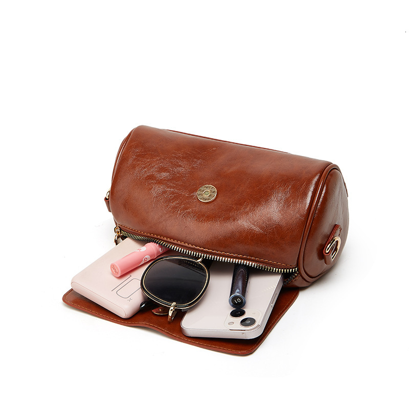 Free Shipping Retro Women's Small Bag, 2025 Designer New Fashionable Summer Multifunctional Wide Shoulder Strap Crossbody Bag, Popular Cylindrica