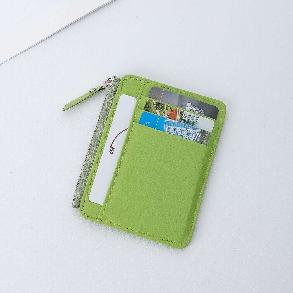 Hot Selling Lychee Pattern Zipper Large Capacity Thin Slot Small Compact Exquisite PU Holder Card Sleeve wallet designer mens wallet