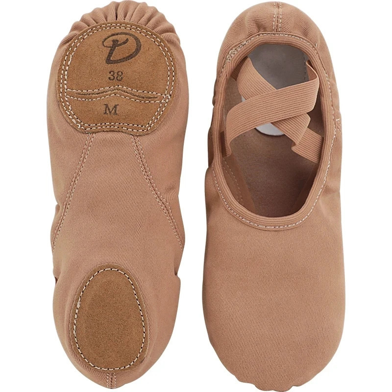 Girls Women Ballet Elastic Soft Sole Professional Canvas Slippers Ballet Shoes Ballet Flats Stretch Canvas Split Soft Sole Shoes 250628