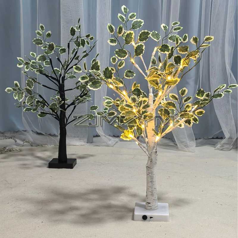 LED Tree Light Tabletop Bonsai Leaves Tree Lamp Battery/USB Operated Centerpiece Tree Light for Christmas Home Wedding Decoration XJ250703
