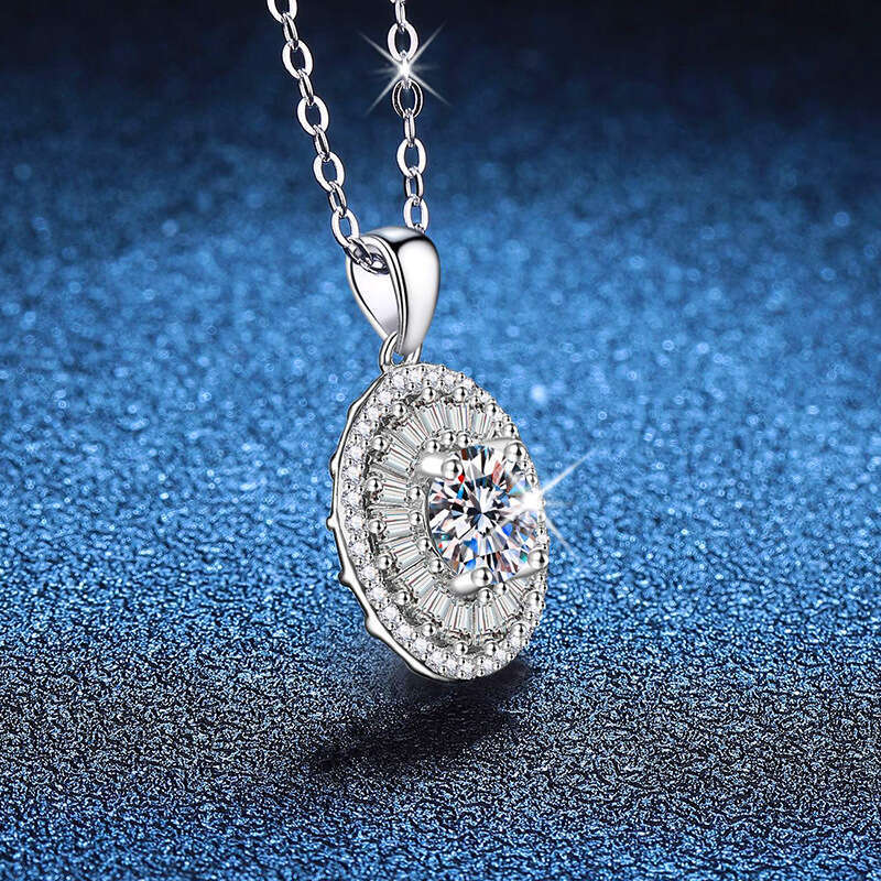 S925 Pure S925ier Brilliant Pigeon Egg Pendant 1 caratS925 D Color MoiS925S925anite Necklace for Women e47