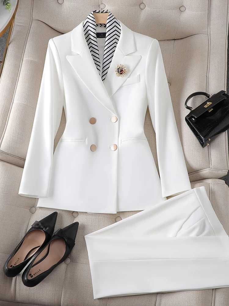 ZJYT Office Lady Formal Blazer Pants Suits 2 Piece Matching Set Conjuntos Para Mujeres Elegant Business Jacket Trousers Sets X250704