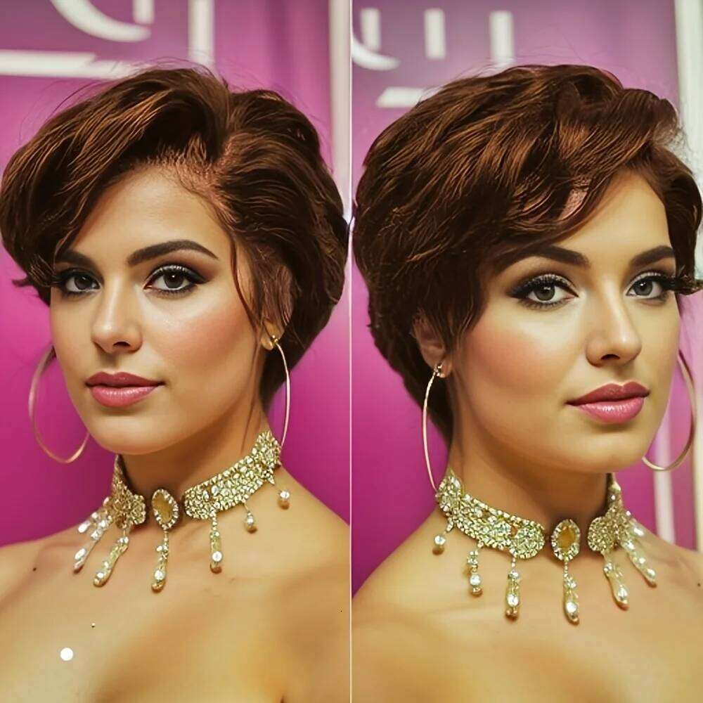 13x4 Lace Front Pixie Cut Wigs Human Hair for Women Transparent Frontal Natural Wave Wig