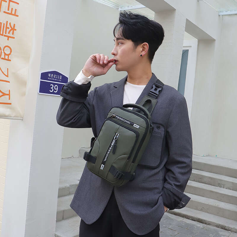 Men's Multifunctional Chest Fashionable and Casual Single Shoulder Crossbody Bag, Waterproof Space Cloth Small Backpack, 2025 Temperament Versati