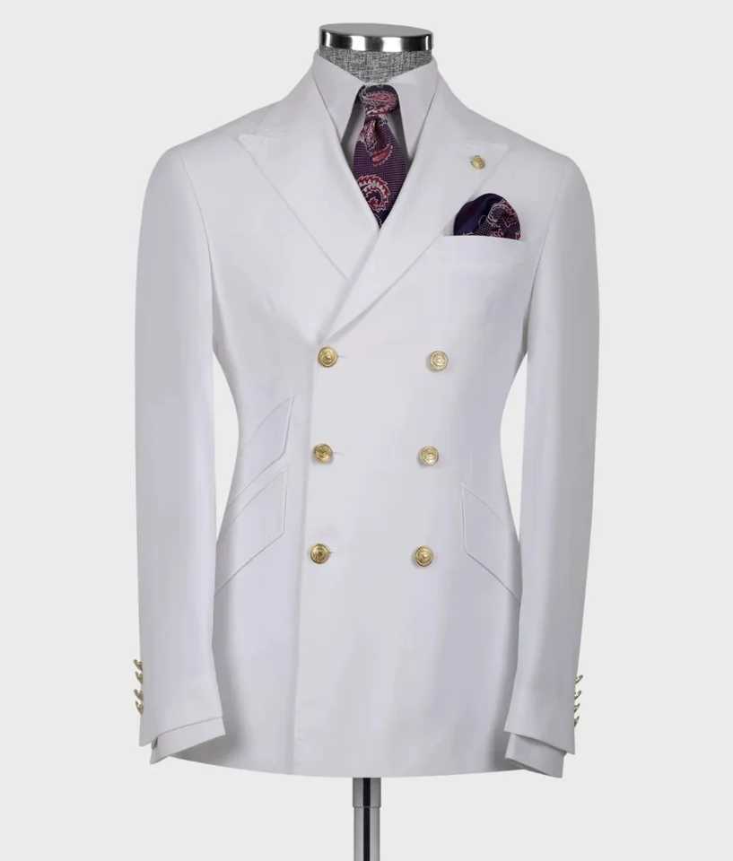 New Mens Suit Classic Slim Fit 2 Piece Wedding Groom Jacket/Double Breasted Best Man Tailor Suit (Jacket+Pants) X250704