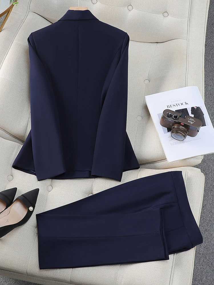 ZJYT Office Lady Blazer Pant Sets 2 Piece Outfit Womens Suit Conjuntos Para Mujeres Elegant Matching Trousers Set Spring Autumn X250704