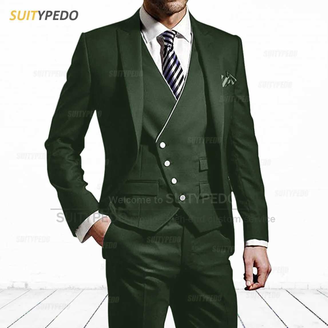 New Design Smart Casual Suits For Men Wedding Prom Formal Suit Attire Tailor-made Slim Fit Business Outfits Formal Occasions X250704