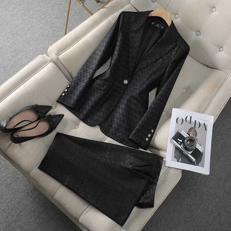 ZJYT Korean Style Fashion Blazer Suit Ladies Office Work Wear Autumn 2024 Long Slve Jacket Pant Sets 2 Piece Outfits Plus Size X250704