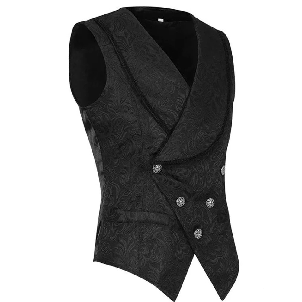 Mens Medieval Waistcoat Cosplay Costume Steampunk Jacket Vest Coat Victorian Ghost Gothic Blazer Suits Dress Up Tops 250704