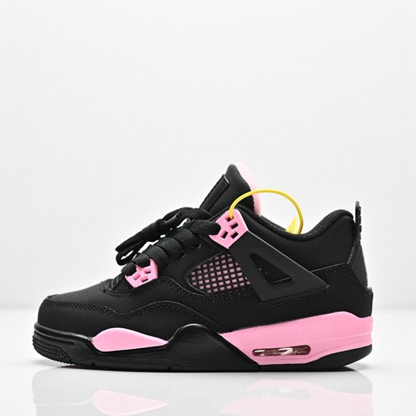 Toddler 4s Kids Shoes Sneakers Boys Girls youth Basketball shoe Black cat red cool grey bred University Blue size 25-35