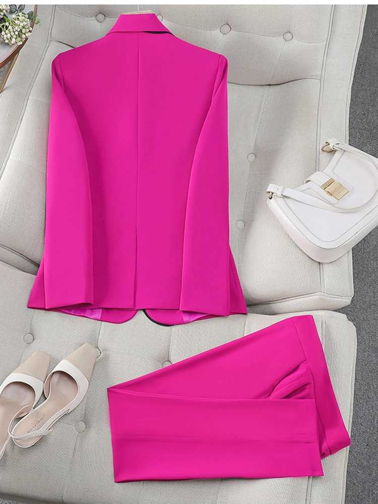 ZJYT Office Lady One Button Blazer Trousers Sets Womens Suit Pants Sets Elegant Conjuntos Para Mujeres 2 Piezas Business Outfit X250704
