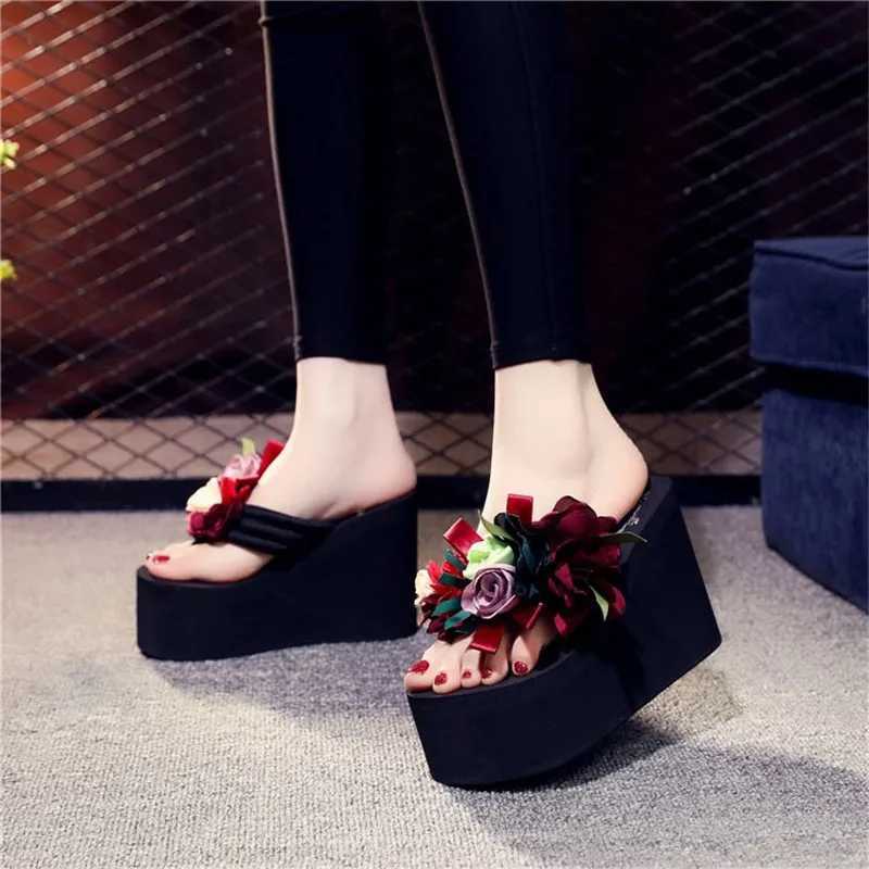 Flower Slides Women Shoes Woman Fashion High Quality Wedge Slippers Designers Sexy High Heels Mules W250704