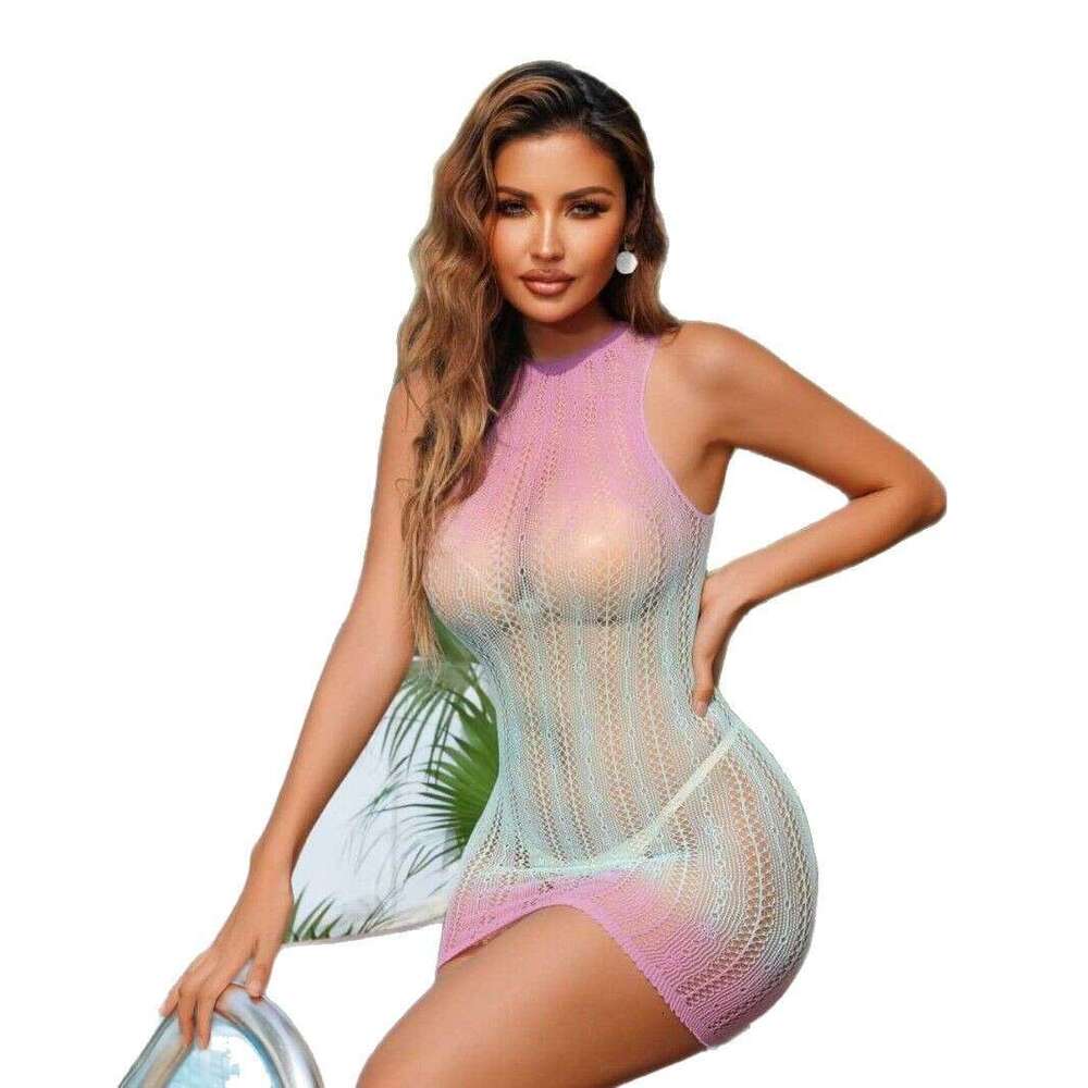 Sexy Lingerie Lingerie No-Strap Mesh Temptation Hot Rhinestone Nightdress Passion Sexy Hollow Out Slimming Allure Women Lingerie