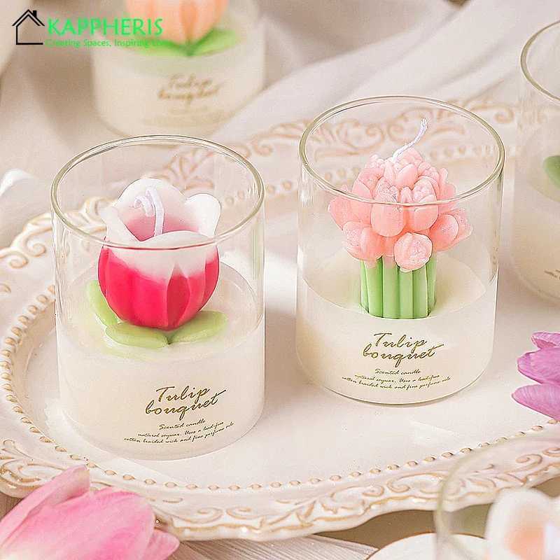 Guest Gift Candles 3D Rose Bouquet Aromatic Decorative Candles Personalized Candles In Jars Gifts Sets Home Decors W250704
