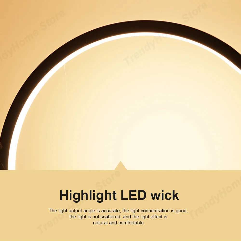 25CM LED Simple Circular Ring Table Lamp for Bedroom Bedside Living Room Restaurant Hotel Decorative Lamp Dimmable Round Night Light XJ250703