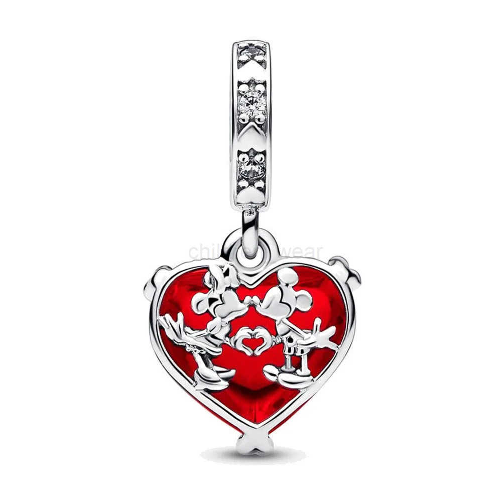 Disney New Disney Mickey Mouse Minnie Collection Charm Kissing Love Gift Beads DIY Bracelets Jewelry Womens Gift W20250728