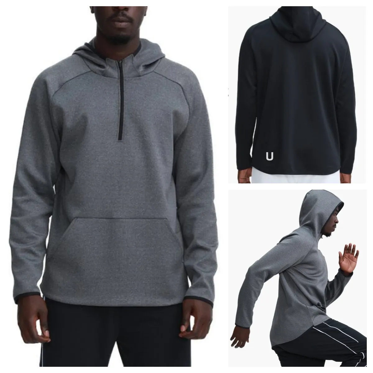 UU- 1620 Sports Long Sleeve Yoga Wrokout Outfit Mens Loose Jackets Sweater Training Fitness Clothes TrainingMen Hoodies outdoor Pullover