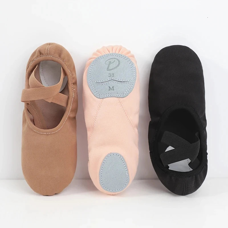 Girls Women Ballet Elastic Soft Sole Professional Canvas Slippers Ballet Shoes Ballet Flats Stretch Canvas Split Soft Sole Shoes 250628
