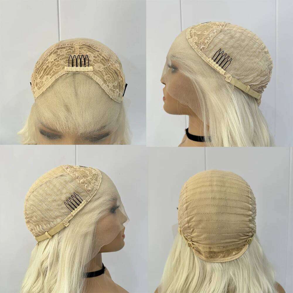 Long Synthetic Loose Front for Natural Cosplay Lace Body Wave Women Use Yellow Wig Party