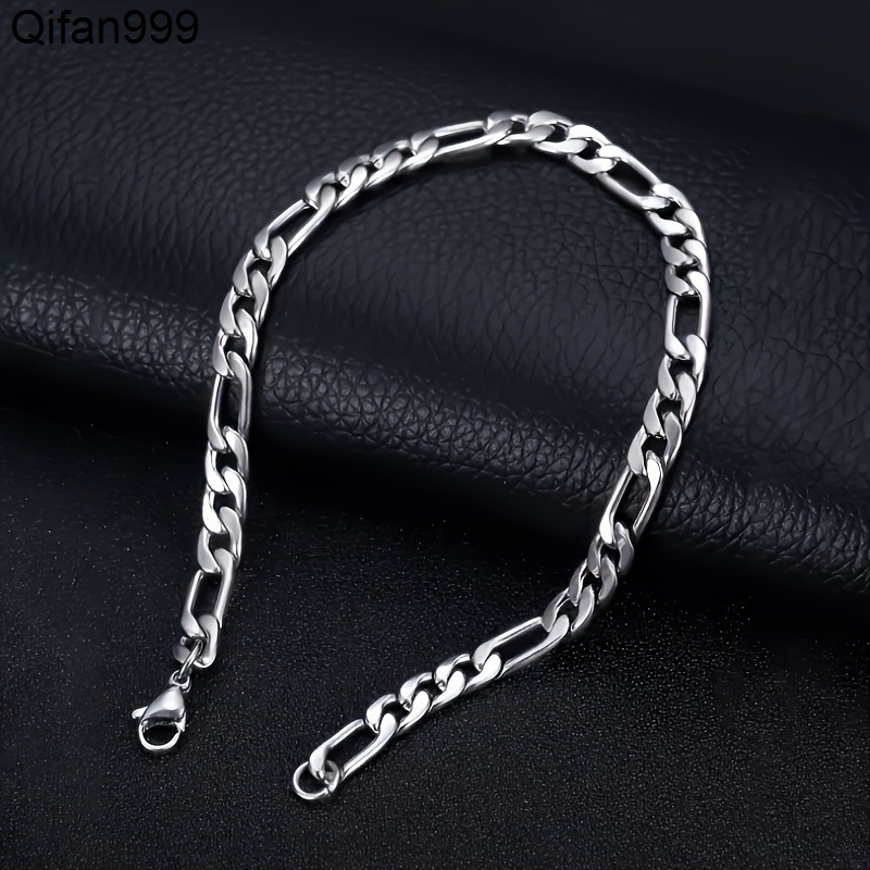 Trendy Stainless Steel Cuban Chain Mens Bracelet - Hip-Hop Style