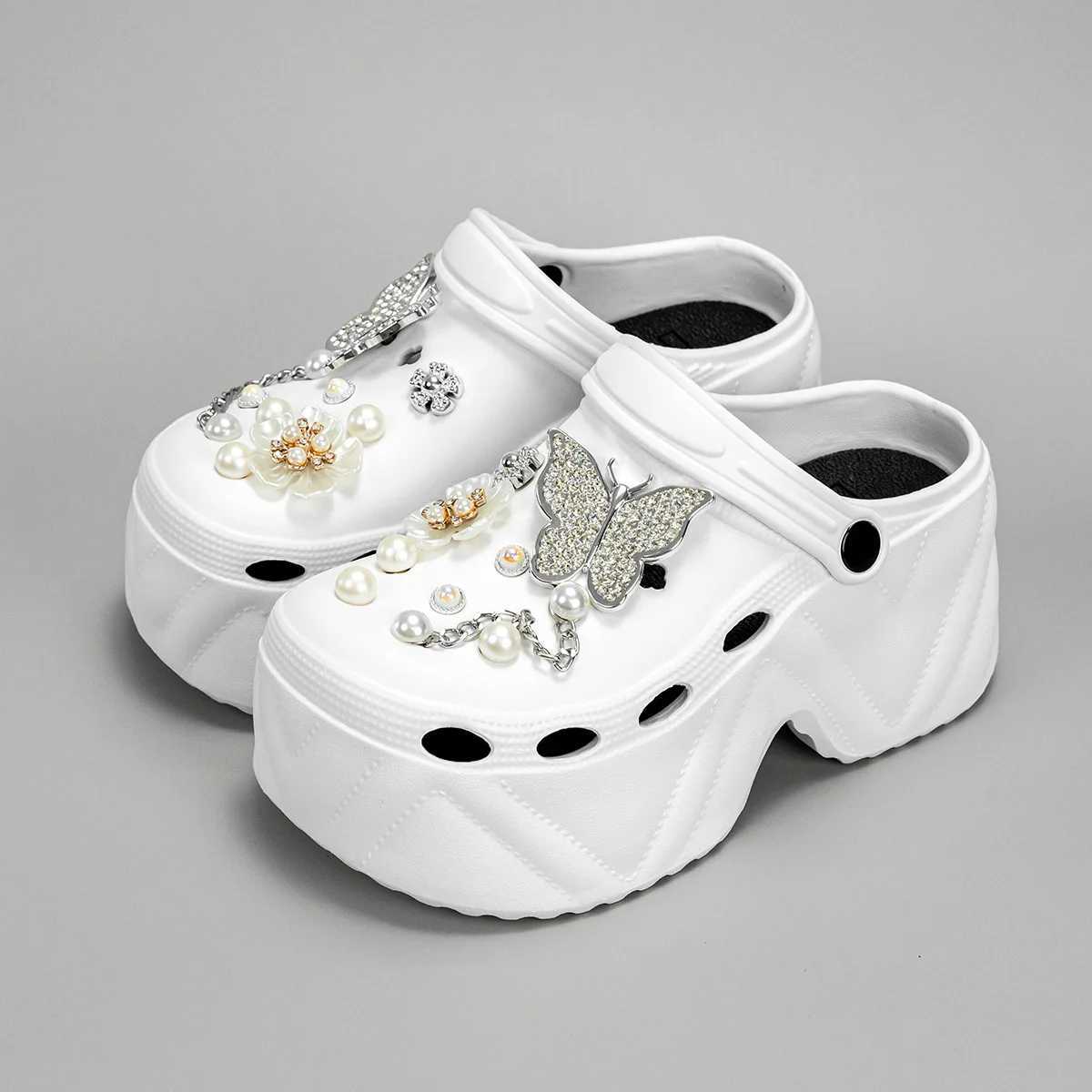 9CM Chunky Platform Clogs Shoes for Women Thick Bottom Non Slip Beach Sandals Women Summer Fashion Wedges EVA Sandals Slippers W250704