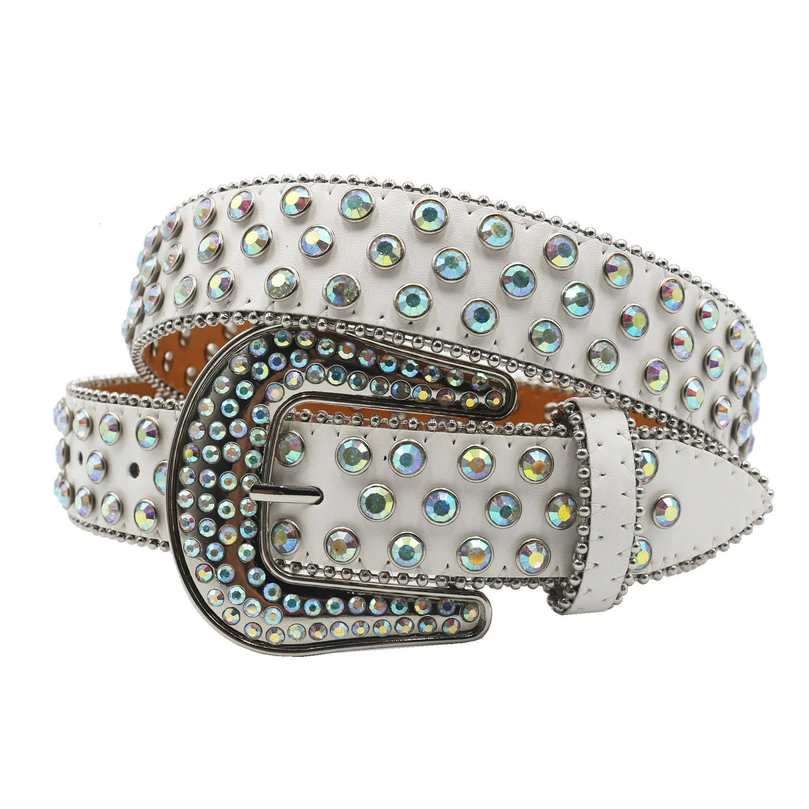 Men Women Western Cowboy With Diamond Bing Rhinestone Belt Disco E Girls For Jeans Punk Rock Crystal Studded Belt 250627