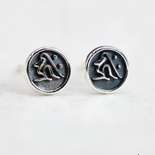 S Pure Sier Zodiac Guardian Buddha Earrings, Chinese Style Sanskrit Script Earrings for Men and Women