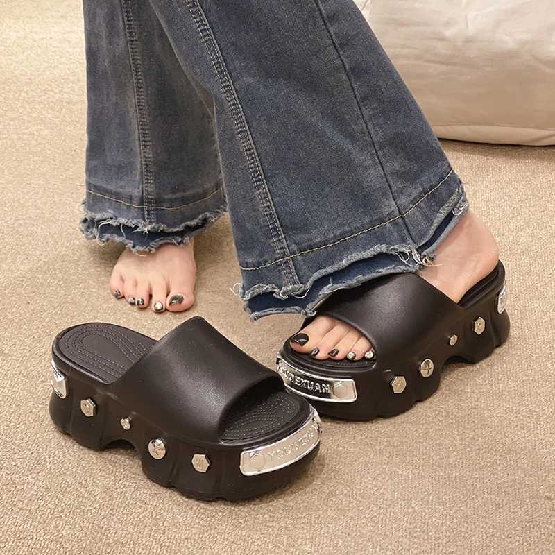 Summer Ins Womens Men Large Size Thick Bottom Sandals Couples Letter Casual Slippers Unisex Adult Beach Shoes Size 35-40 W250704