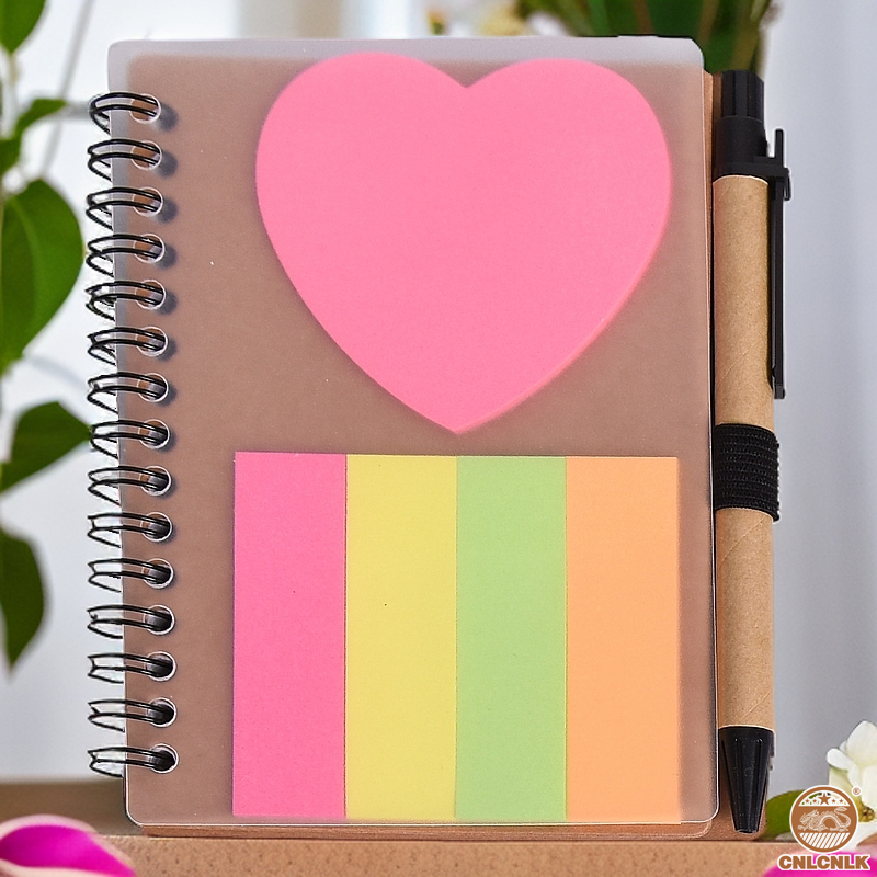 A6 Small Notebook Ensemble avec combinaison de notes collantes collantes collantes, adaptées aux fournitures commerciales et de bureau
