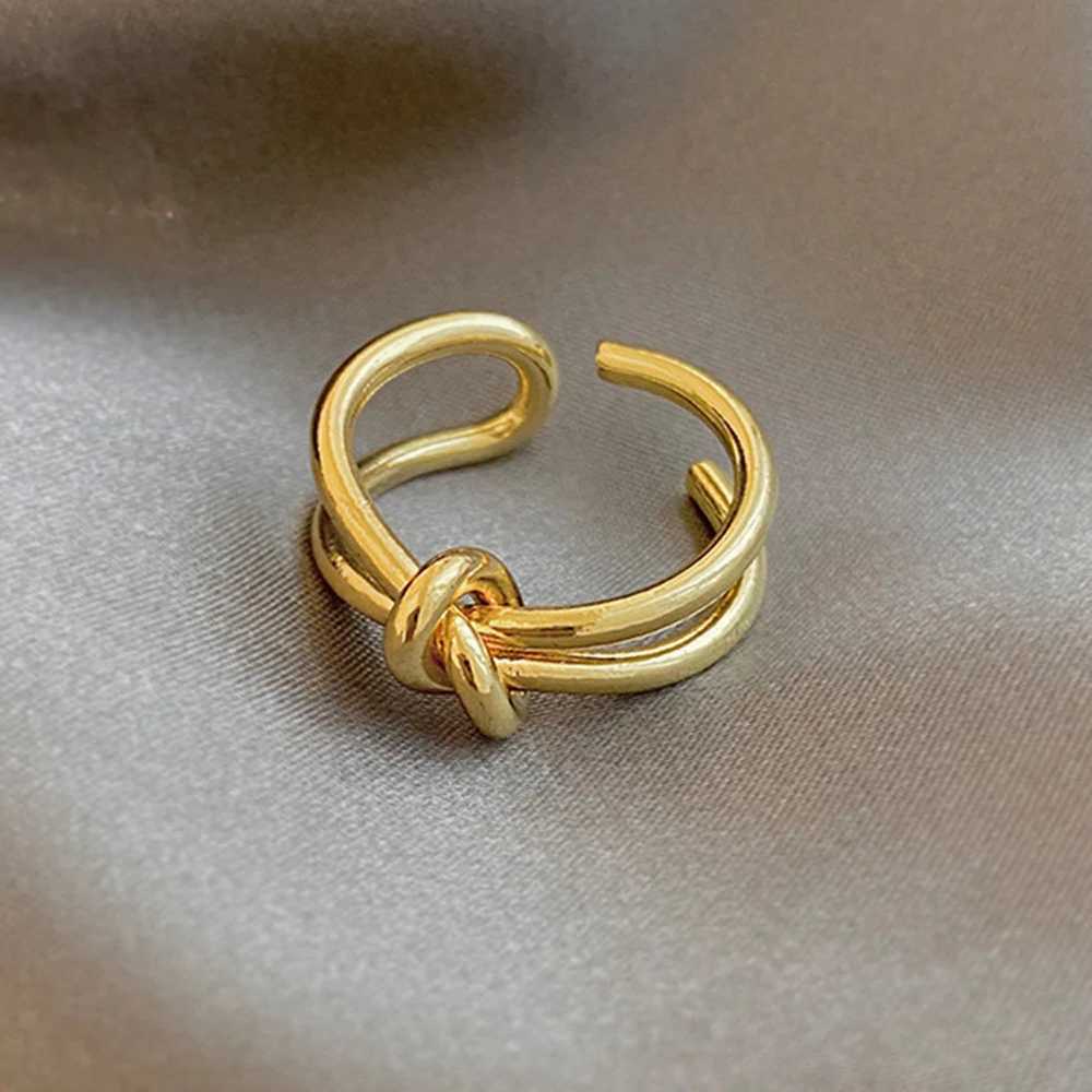Creative Korean Girls Cool Women Trendy Finger Ring Party Accessories Knot Adjustable Open Ring Y250704