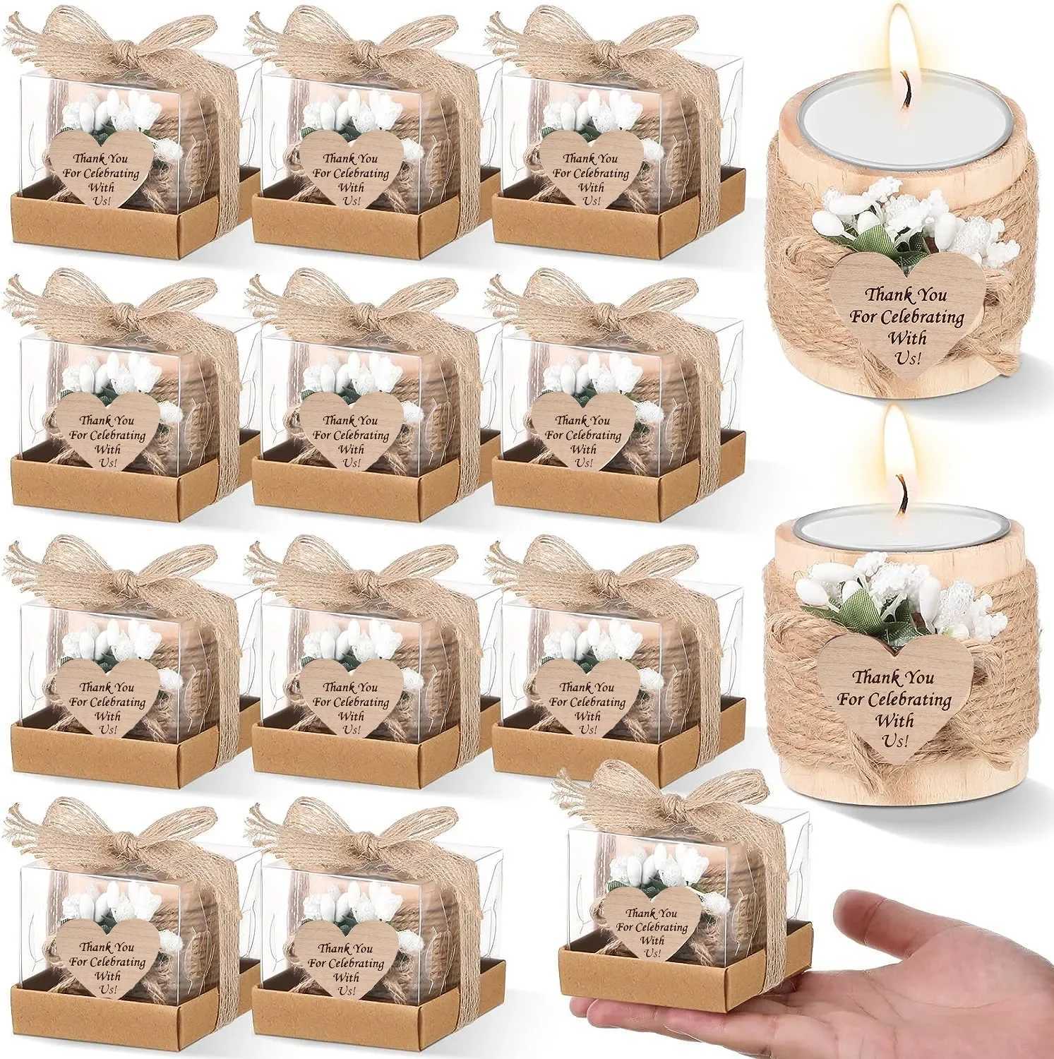 uest Gift Candle for Wedding Wooden Tealight Candle Holders Bridal Shower Thank You Gifts for Baby Shower Christmas Candlestick W250704